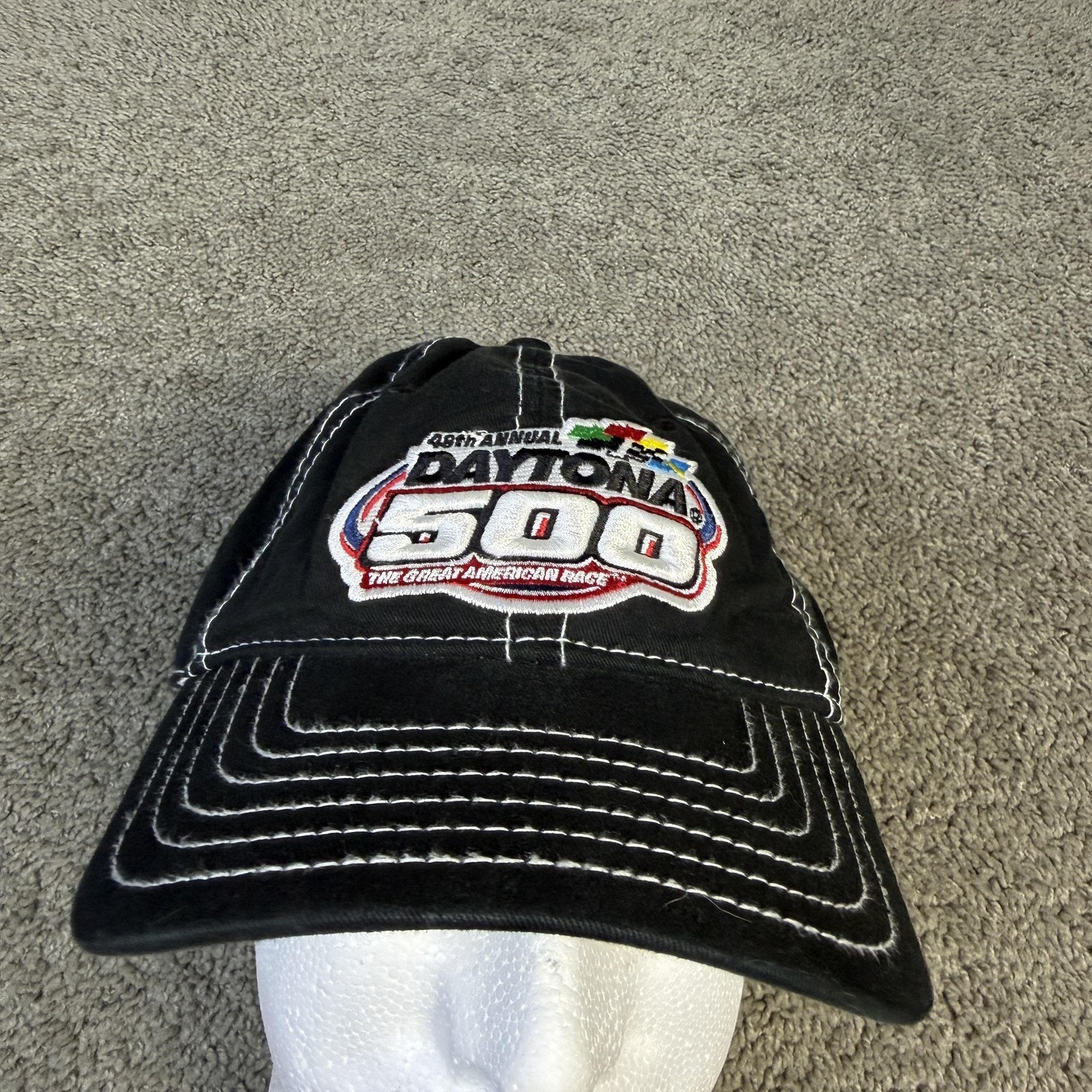 Daytona 500 Hat Cap Strap Back Mens One Size Black Nascar Twins Enterprise